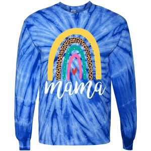 Mama Cute Retro Rainbow Distressed Inspirational Mom Gift Tie-Dye Long Sleeve Shirt