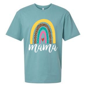 Mama Cute Retro Rainbow Distressed Inspirational Mom Gift Sueded Cloud Jersey T-Shirt