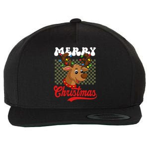 Merry Christmas Reindeer Funny Family Christmas Gift Wool Snapback Cap