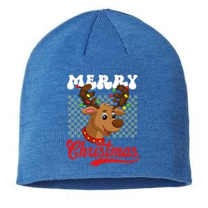 Merry Christmas Reindeer Funny Family Christmas Gift Sustainable Beanie