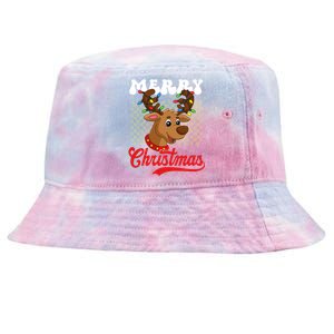 Merry Christmas Reindeer Funny Family Christmas Gift Tie-Dyed Bucket Hat