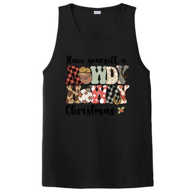 Merry Christmas Retro Xmas Have Yourself Rowdy Howdy Meaningful Gift PosiCharge Competitor Tank