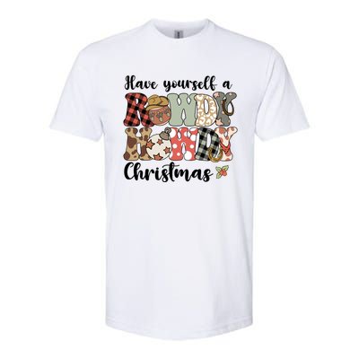 Merry Christmas Retro Xmas Have Yourself Rowdy Howdy Meaningful Gift Softstyle CVC T-Shirt