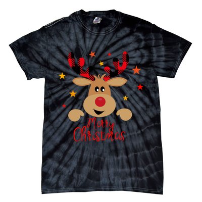 Merry Christmas Reindeer Holiday Cute Tie-Dye T-Shirt