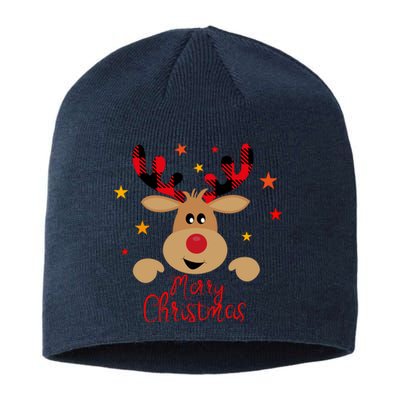 Merry Christmas Reindeer Holiday Cute Sustainable Beanie