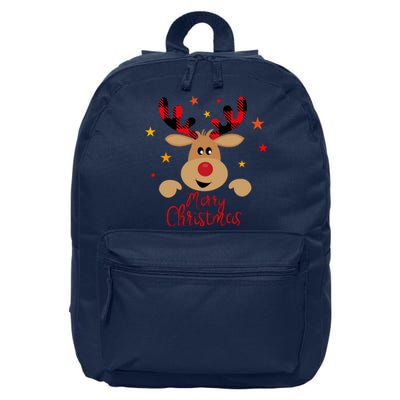 Merry Christmas Reindeer Holiday Cute 16 in Basic Backpack