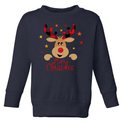 Merry Christmas Reindeer Holiday Cute Toddler Sweatshirt