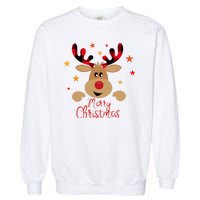 Merry Christmas Reindeer Holiday Cute Garment-Dyed Sweatshirt