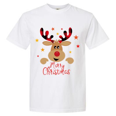Merry Christmas Reindeer Holiday Cute Garment-Dyed Heavyweight T-Shirt