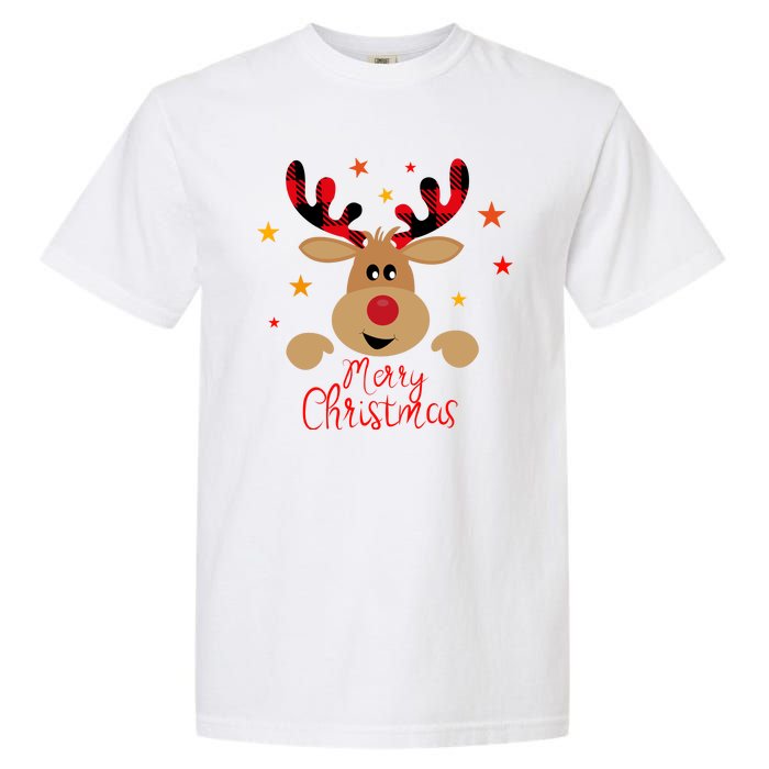 Merry Christmas Reindeer Holiday Cute Garment-Dyed Heavyweight T-Shirt