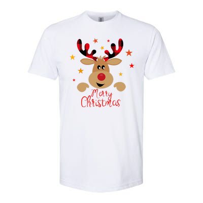 Merry Christmas Reindeer Holiday Cute Softstyle® CVC T-Shirt