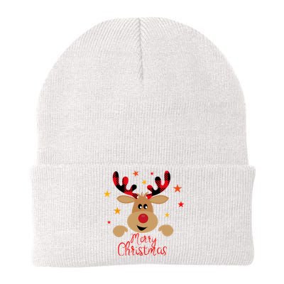 Merry Christmas Reindeer Holiday Cute Knit Cap Winter Beanie