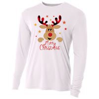 Merry Christmas Reindeer Holiday Cute Cooling Performance Long Sleeve Crew