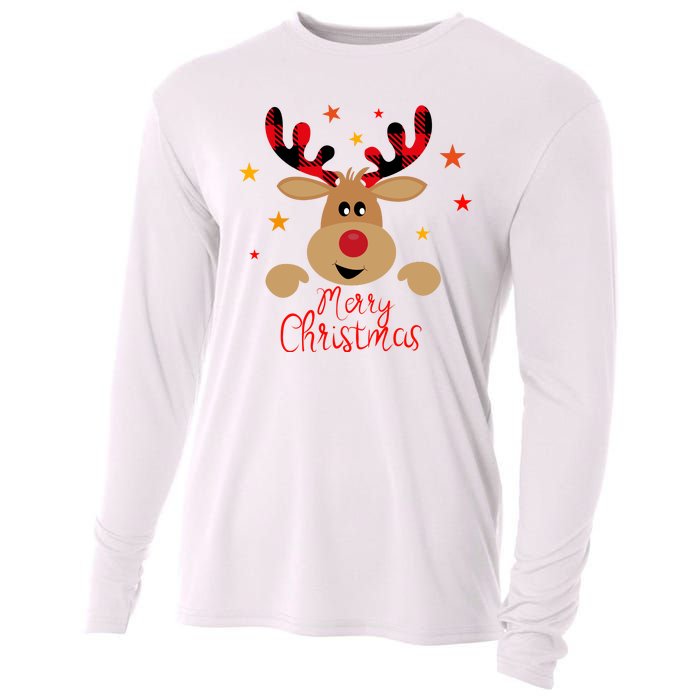 Merry Christmas Reindeer Holiday Cute Cooling Performance Long Sleeve Crew