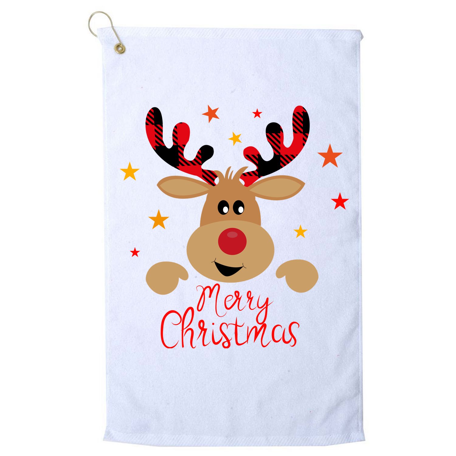 Merry Christmas Reindeer Holiday Cute Golf Towel