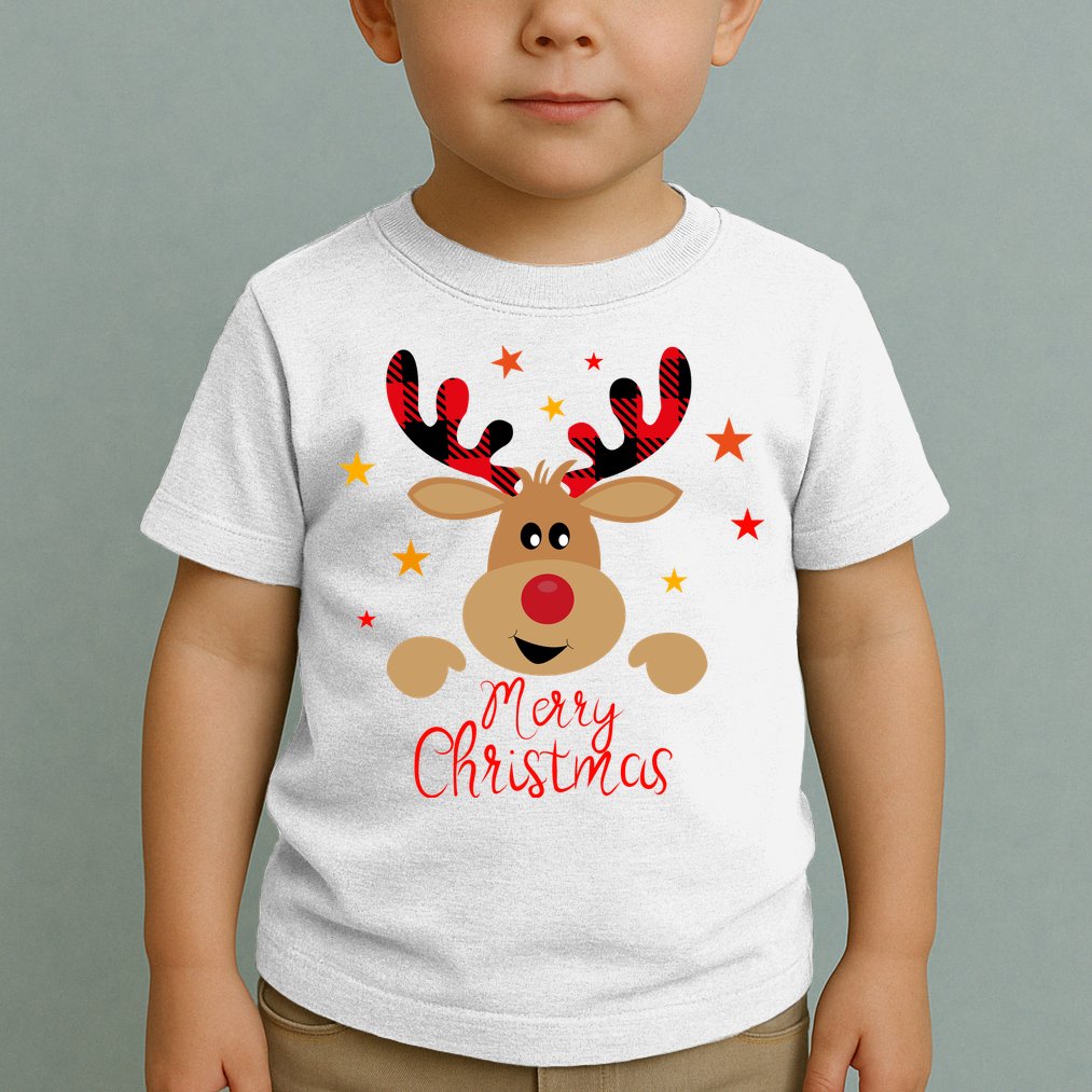 Merry Christmas Reindeer Holiday Cute Toddler T-Shirt