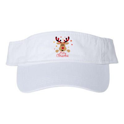 Merry Christmas Reindeer Holiday Cute Valucap Bio-Washed Visor