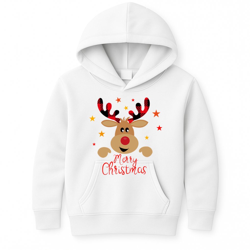 Merry Christmas Reindeer Holiday Cute Kids Hoodie