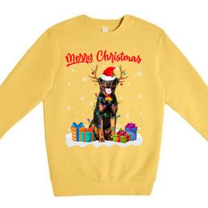 Merry Christmas Rottweiler Dog Santa Dog Xmas Gift Premium Crewneck Sweatshirt