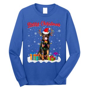 Merry Christmas Rottweiler Dog Santa Dog Xmas Gift Long Sleeve Shirt