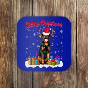 Merry Christmas Rottweiler Dog Santa Dog Xmas Gift Coaster