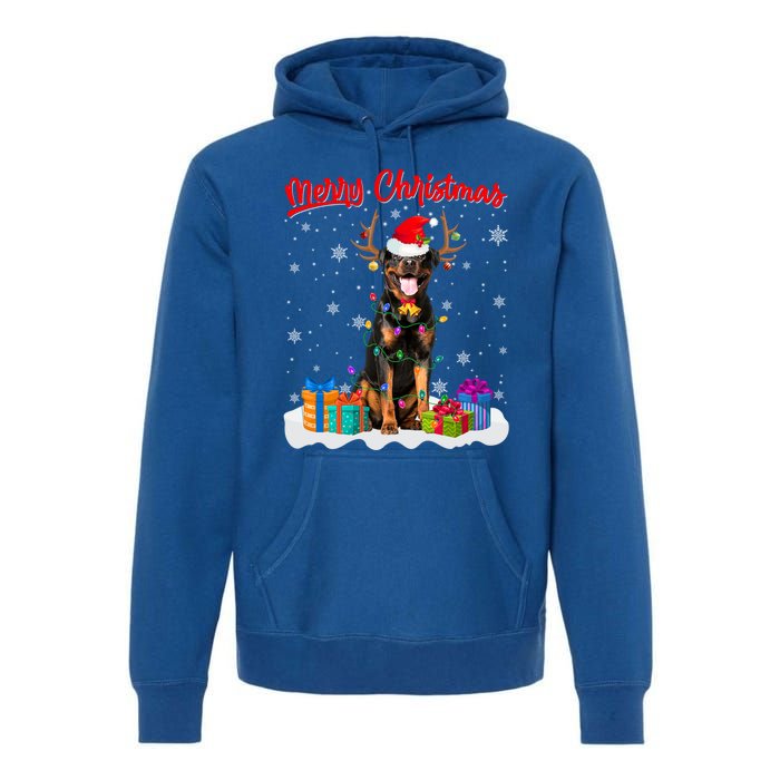 Merry Christmas Rottweiler Dog Santa Dog Xmas Gift Premium Hoodie