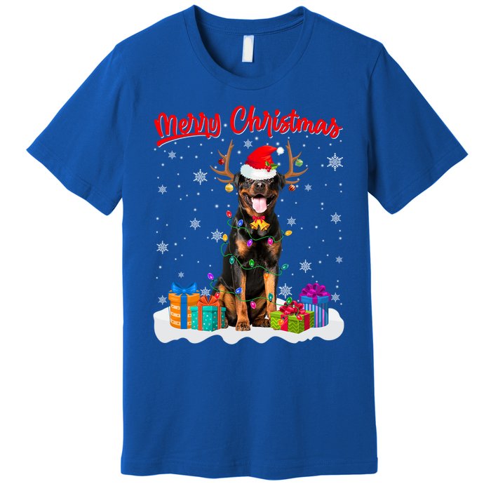 Merry Christmas Rottweiler Dog Santa Dog Xmas Gift Premium T-Shirt