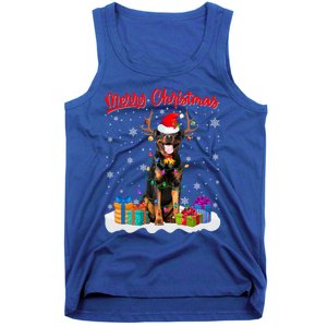 Merry Christmas Rottweiler Dog Santa Dog Xmas Gift Tank Top