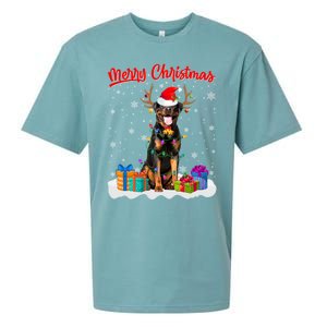 Merry Christmas Rottweiler Dog Santa Dog Xmas Gift Sueded Cloud Jersey T-Shirt