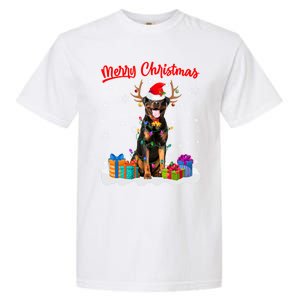 Merry Christmas Rottweiler Dog Santa Dog Xmas Gift Garment-Dyed Heavyweight T-Shirt