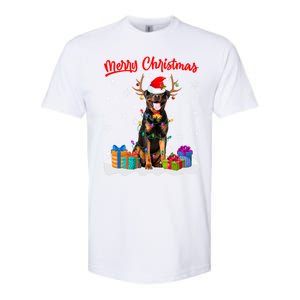 Merry Christmas Rottweiler Dog Santa Dog Xmas Gift Softstyle CVC T-Shirt