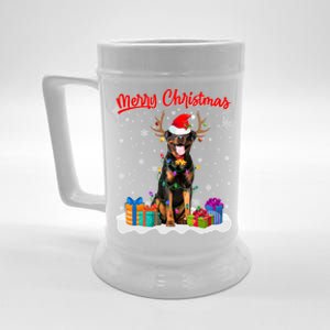 Merry Christmas Rottweiler Dog Santa Dog Xmas Gift Beer Stein