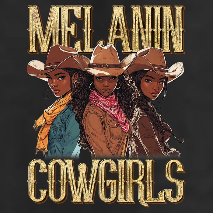 Melanin Cowgirl Rodeo African American Black Cowgirl Western 7 Panel Mesh Trucker Snapback Hat
