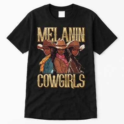 Melanin Cowgirl Rodeo African American Black Cowgirl Western Tall T-Shirt