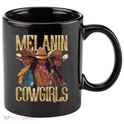 Melanin Cowgirl Rodeo African American Black Cowgirl Western 11oz C Handle Ceramic Mug