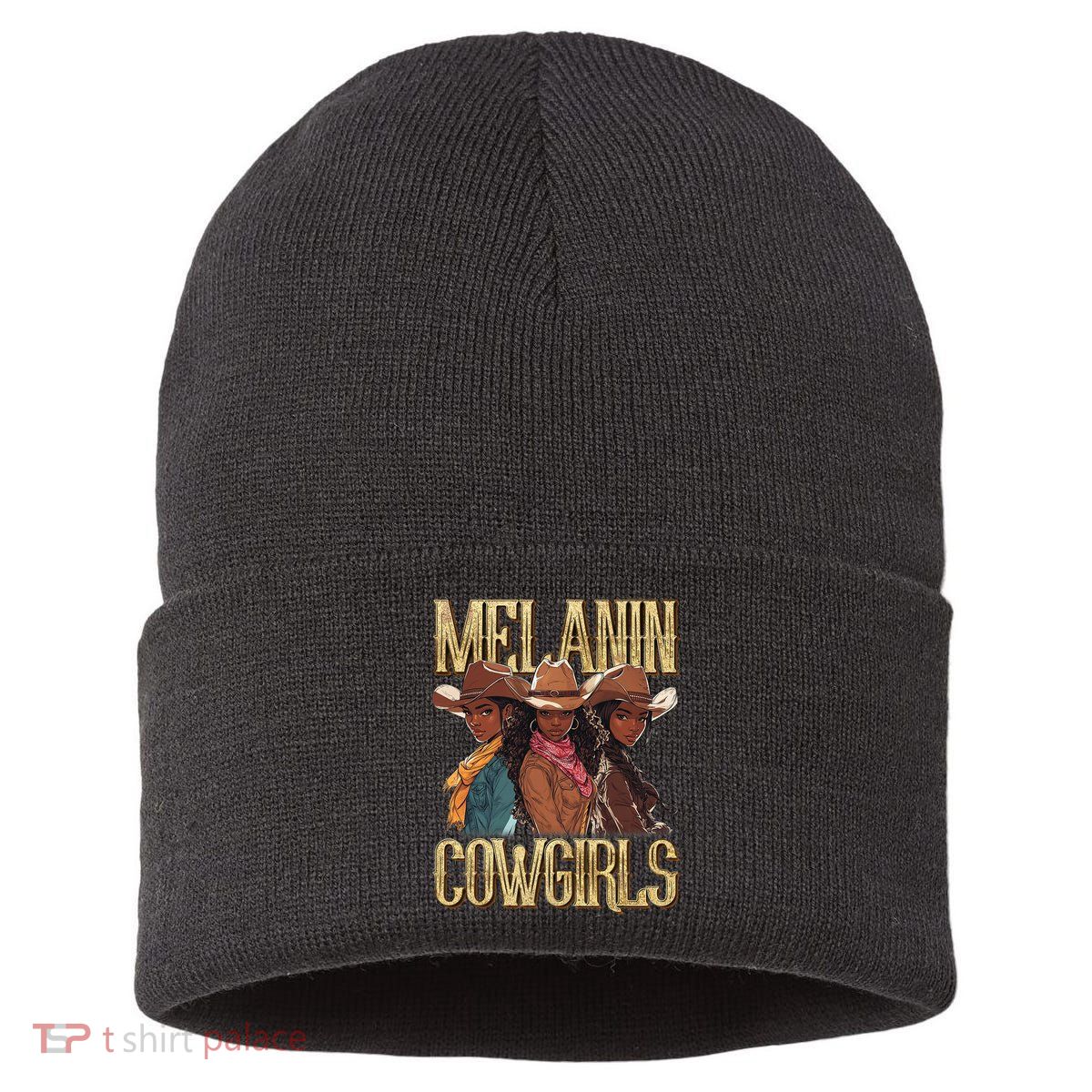 Melanin Cowgirl Rodeo African American Black Cowgirl Western Sustainable Knit Beanie