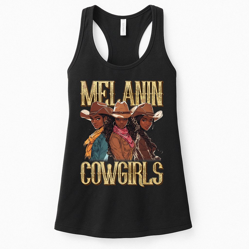 Melanin Cowgirl Rodeo African American Black Cowgirl Western Womens Tank Top