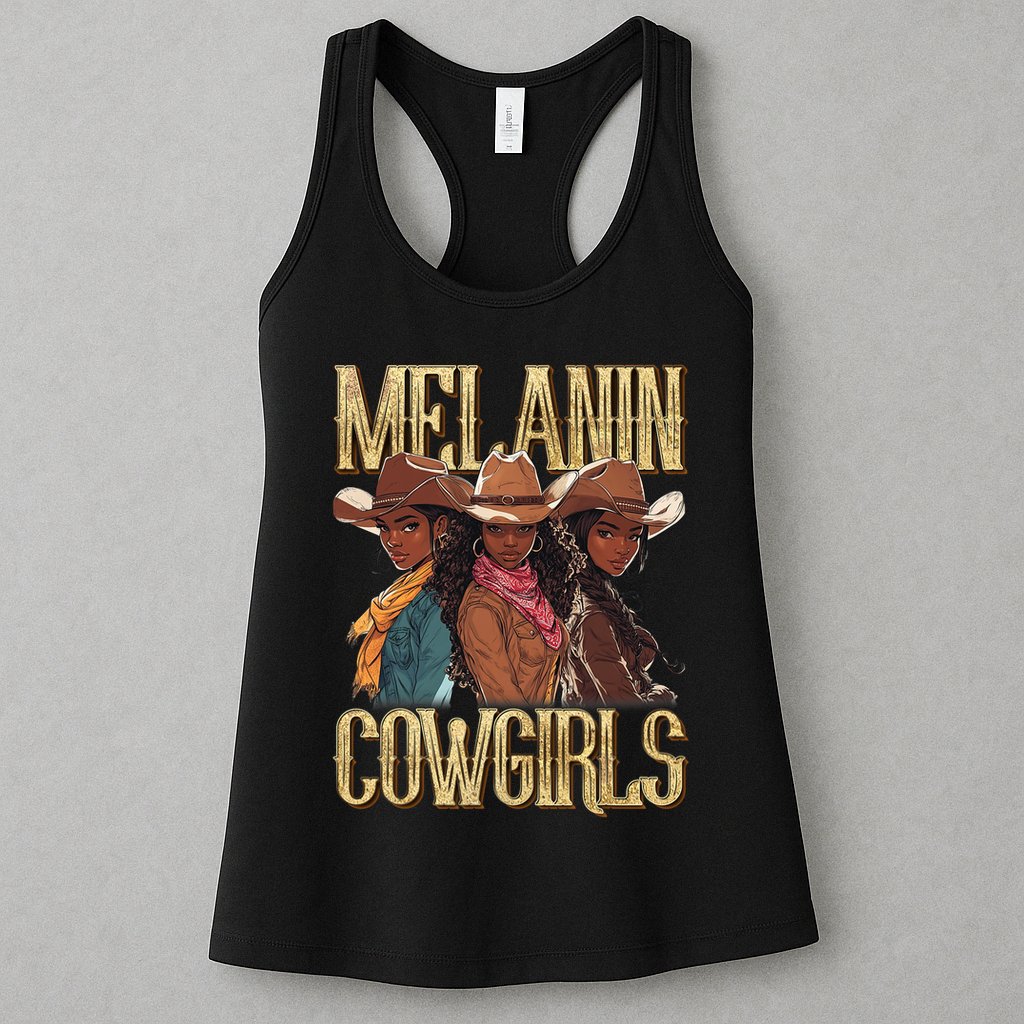 Melanin Cowgirl Rodeo African American Black Cowgirl Western Womens Tank Top