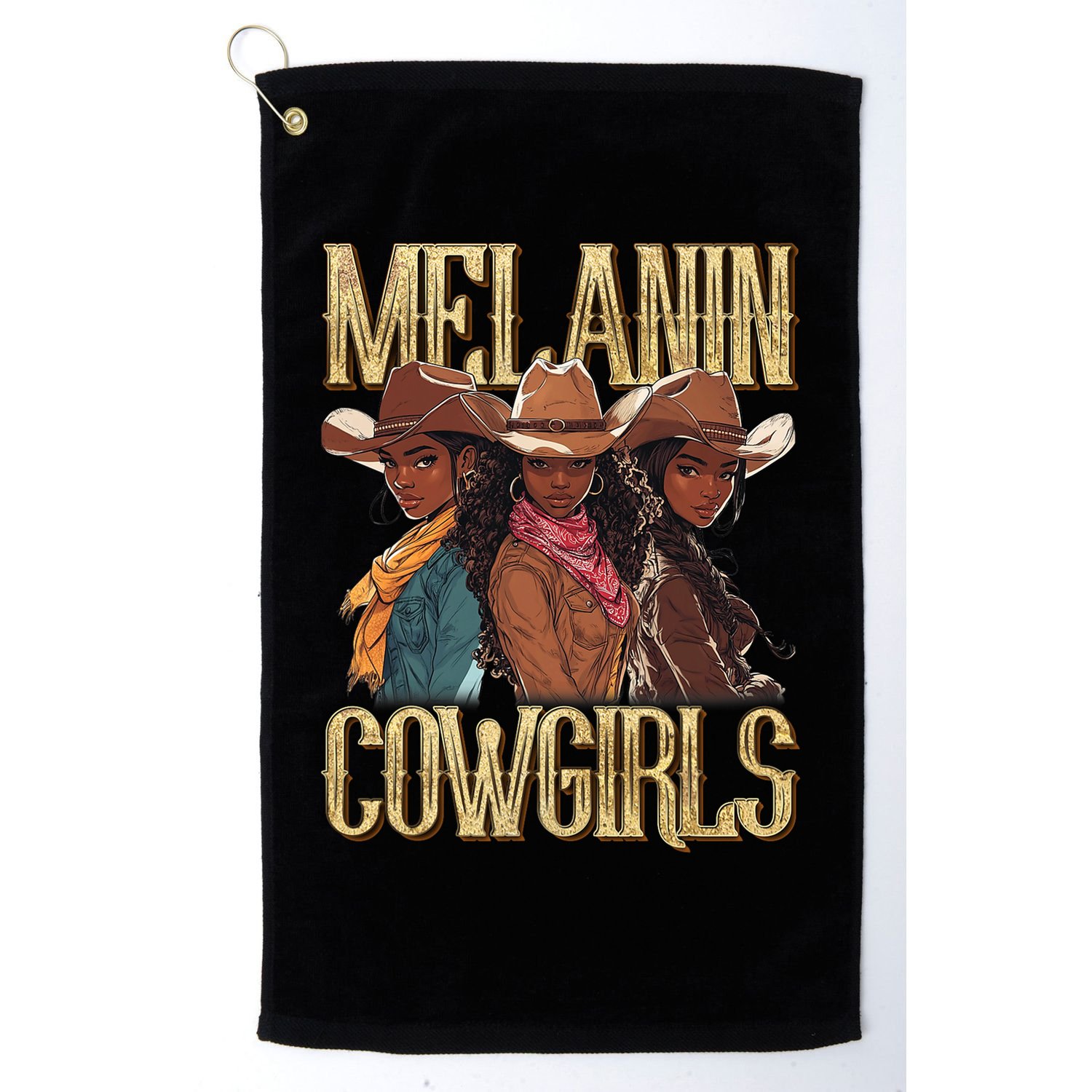 Melanin Cowgirl Rodeo African American Black Cowgirl Western Golf Towel