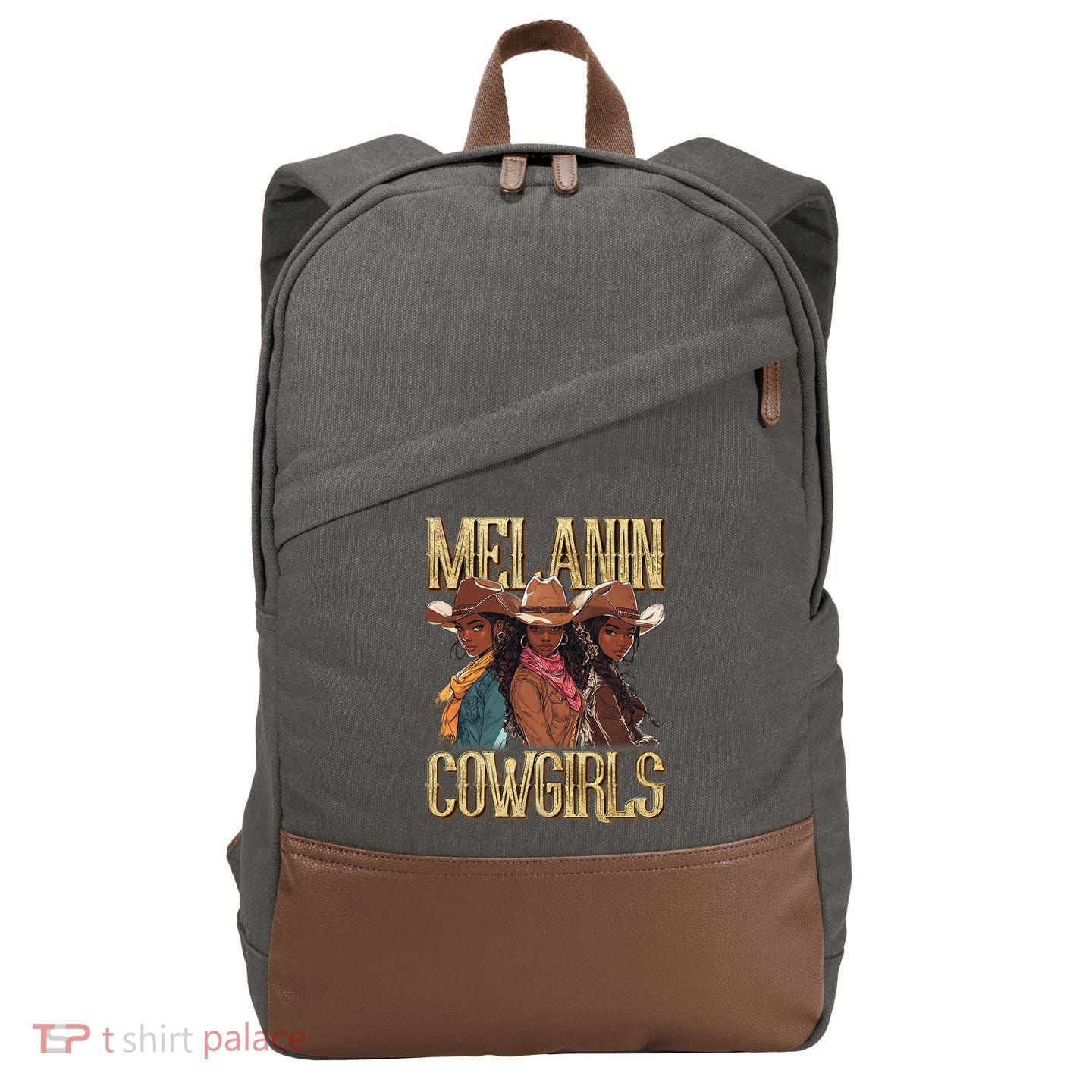 Melanin Cowgirl Rodeo African American Black Cowgirl Western Cotton Canvas Backpack