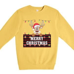 Merry Christmas Reindeerfamily Matching Reindeer Premium Crewneck Sweatshirt