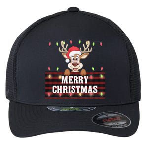 Merry Christmas Reindeerfamily Matching Reindeer Flexfit Unipanel Trucker Cap