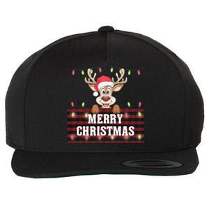 Merry Christmas Reindeerfamily Matching Reindeer Wool Snapback Cap