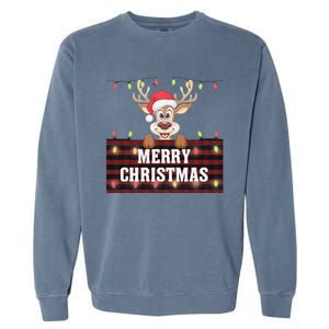 Merry Christmas Reindeerfamily Matching Reindeer Garment-Dyed Sweatshirt