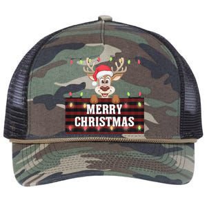 Merry Christmas Reindeerfamily Matching Reindeer Retro Rope Trucker Hat Cap