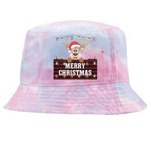 Merry Christmas Reindeerfamily Matching Reindeer Tie-Dyed Bucket Hat