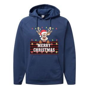 Merry Christmas Reindeerfamily Matching Reindeer Performance Fleece Hoodie