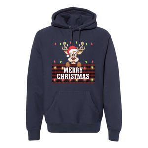 Merry Christmas Reindeerfamily Matching Reindeer Premium Hoodie