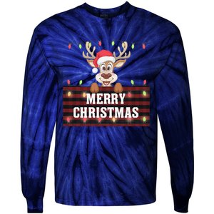 Merry Christmas Reindeerfamily Matching Reindeer Tie-Dye Long Sleeve Shirt