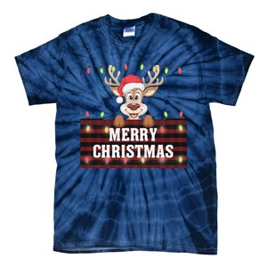 Merry Christmas Reindeerfamily Matching Reindeer Tie-Dye T-Shirt